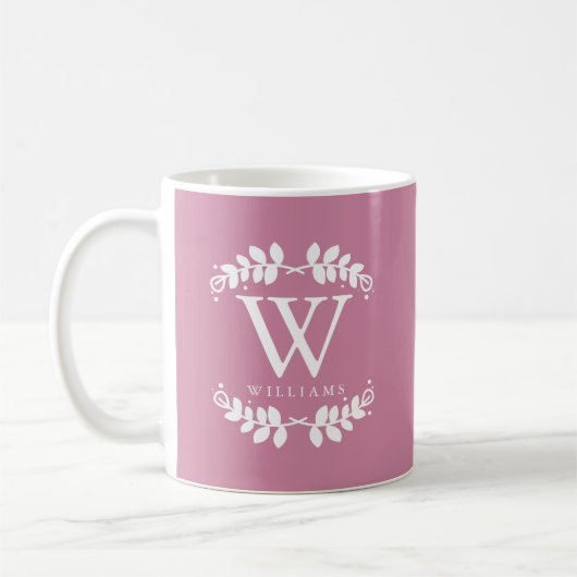 Mug Monogramme rose Rose antique (Gauche)
