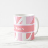 Mug Monogramme rose rose moderne Personnaliser la fill (Devant droit)