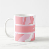 Mug Monogramme rose rose moderne Personnaliser la fill (Gauche)