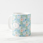 Mug Monogramme rose rustique Floral Shabby Chic (Devant gauche)