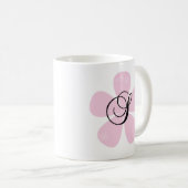Mug Monogramme rose S de fleur (Devant droit)
