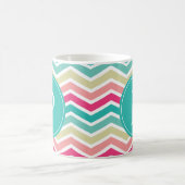 Mug Monogramme rose Turquoise Chevron (Centre)