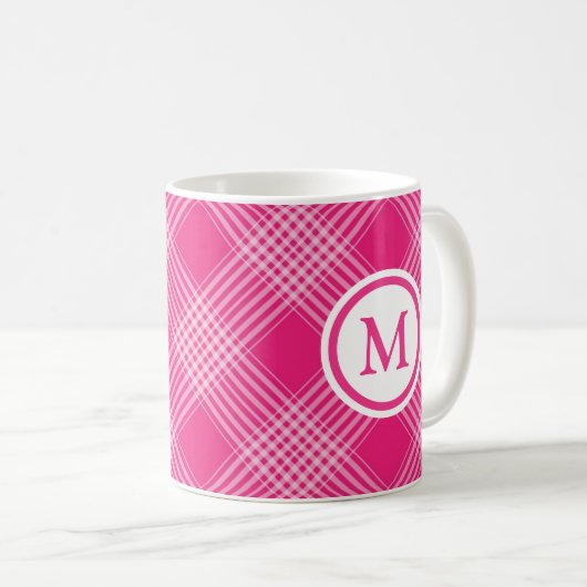 Mug Monogramme rose vif (Devant droit)
