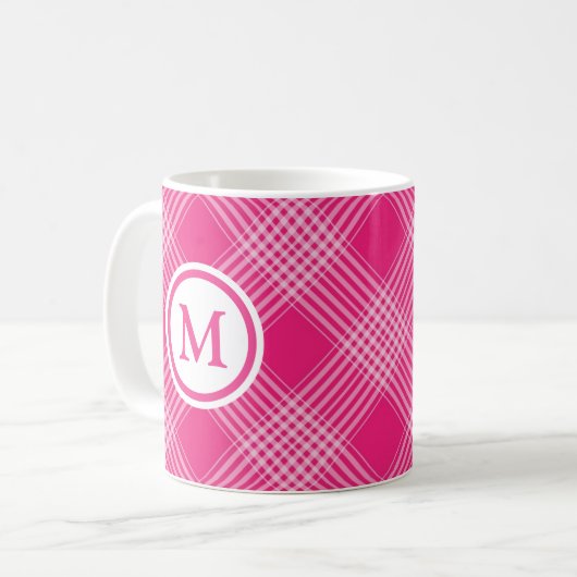 Mug Monogramme rose vif (Devant gauche)