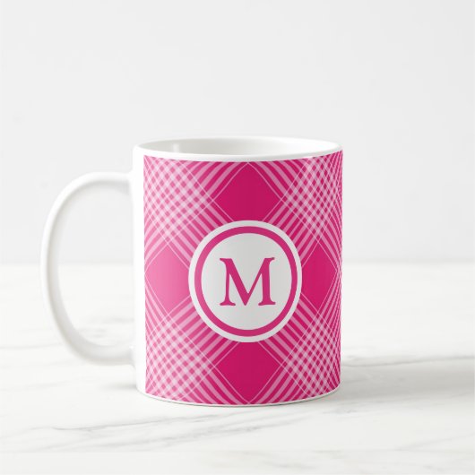 Mug Monogramme rose vif (Gauche)