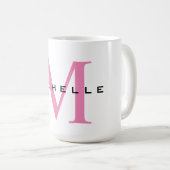 Mug Monogramme Rose Votre Nom Cadeau Spécial Bien-Aimé (Devant droit)