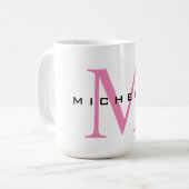 Mug Monogramme Rose Votre Nom Cadeau Spécial Bien-Aimé (Devant gauche)