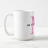 Mug Monogramme Rose Votre Nom Cadeau Spécial Bien-Aimé (Gauche)