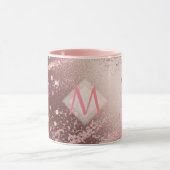 Mug Monogramme ROSEGOLD Métallurgie Foil Confetti Look (Centre)