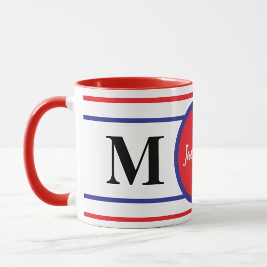 Mug Monogramme rouge bleu (Gauche)