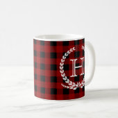 Mug Monogramme rouge de contrôle de Buffalo (Devant droit)