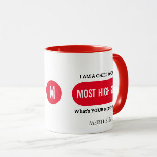 Mug Monogramme rouge de la superpuissance chrétienne p