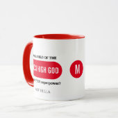 Mug Monogramme rouge de la superpuissance chrétienne p (Devant gauche)
