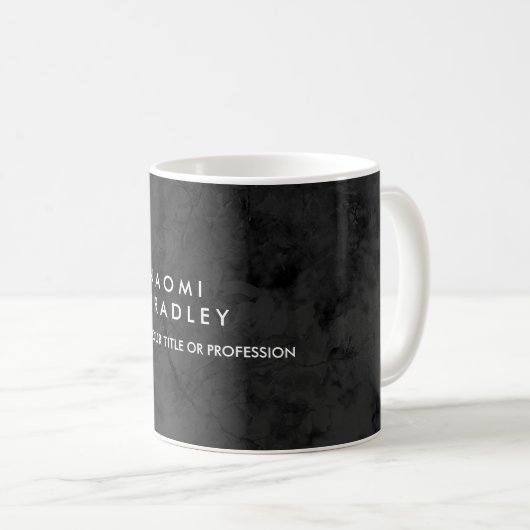 Mug Monogramme rouge gris Motif moderne (Devant droit)