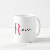 Mug Monogramme rouge initial 'faites-le maintenant' De (Devant droit)