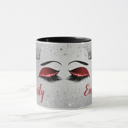 Mug Monogramme Ruby Red Parties scintillant Eyes (Centre)