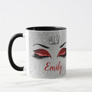Mug Monogramme Ruby Red Parties scintillant Eyes