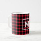 Mug Monogramme Russe De Famille De Buffles Rouges Et N (Devant gauche)