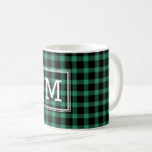 Mug Monogramme Russe Green Black Buffalo Plaid Family (Devant droit)