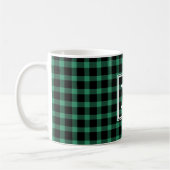 Mug Monogramme Russe Green Black Buffalo Plaid Family (Gauche)