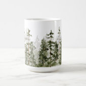 Mug Monogramme Rustique Aquarelle Forêt Verte (Centre)