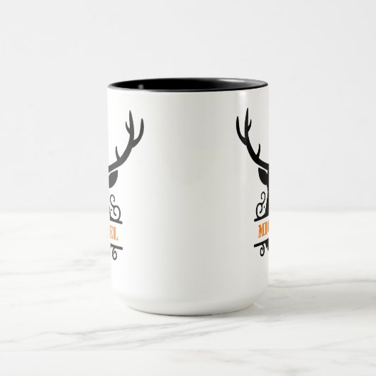 Mug Monogramme rustique Chasse au canard (Centre)