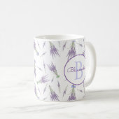 Mug Monogramme Rustique Lavande sèche (Devant droit)