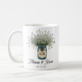 Mug Monogramme rustique Mariage de la bimbo (Gauche)