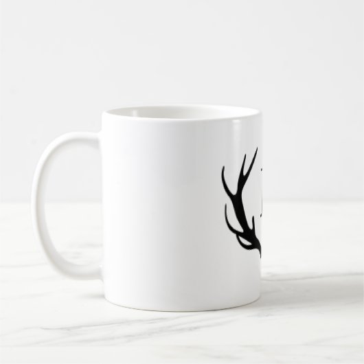 Mug Monogramme rustique simple d'Antler de cerfs (Gauche)