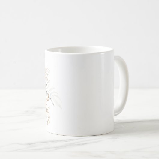 Mug Monogramme "S" d'Eucalyptus Botanique D'Or Personn (Devant droit)