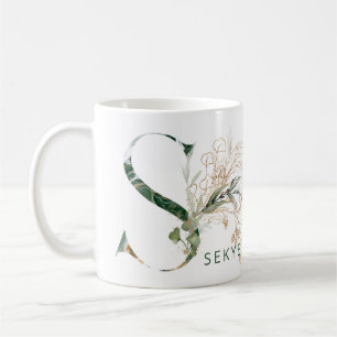 Mug Monogramme "S" d'Eucalyptus Botanique D'Or Personn