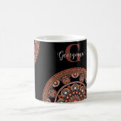 Mug Monogramme Safari Sunset Bohemian Dot Mandala (Devant droit)
