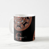 Mug Monogramme Safari Sunset Bohemian Dot Mandala (Devant gauche)