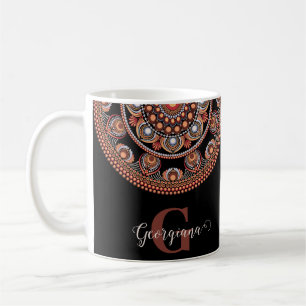 Mug Monogramme Safari Sunset Bohemian Dot Mandala