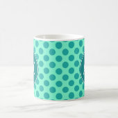 Mug Monogramme sarcelle à pois verts (Centre)