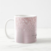 Mug Monogramme Signature Métal Ombré Paillettes Rose G (Gauche)