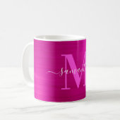 Mug Monogramme Signature Rose Métallic (Devant gauche)