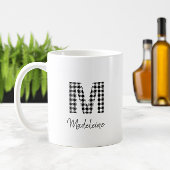 Mug 🖤 Monogramme simple à plat de buffle