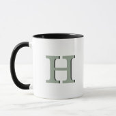 Mug Monogramme simple de mesure initial Neutre Rustiqu (Gauche)