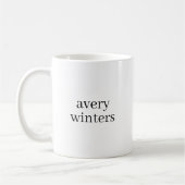 Mug Monogramme | Simple Elegant Noir Blanc Nom initial (Gauche)