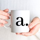 Mug Monogramme | Simple Elegant Noir Blanc Nom initial