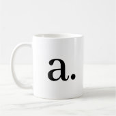 Mug Monogramme | Simple Elegant Noir Blanc Nom initial (Gauche)