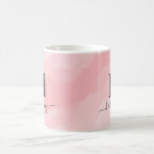 Mug Monogramme simple et moderne rose personnalisé (Centre)
