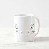 Mug monogramme simple et propre ( nom + initiales ) (Devant droit)