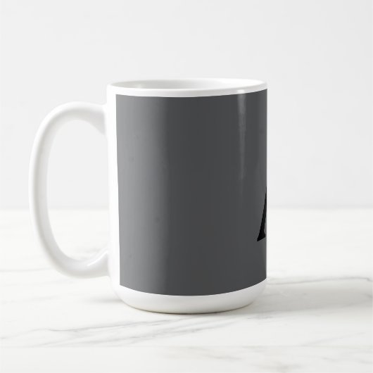 Mug Monogramme simple gris classique Ajouter un nom in (Gauche)