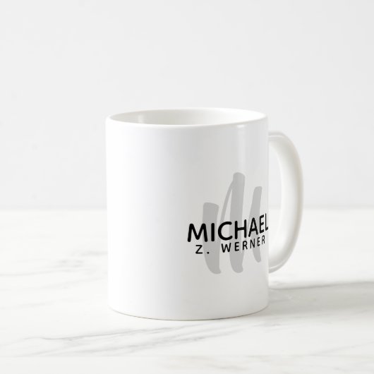 Mug Monogramme simple / initiale + noms en blanc (Devant droit)
