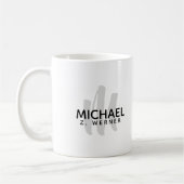 Mug Monogramme simple / initiale + noms en blanc (Gauche)