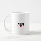Mug Monogramme simple mignon avec la Saint-Valentin cœ (Gauche)