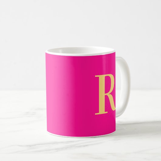 Mug Monogramme simple moderne (Devant droit)