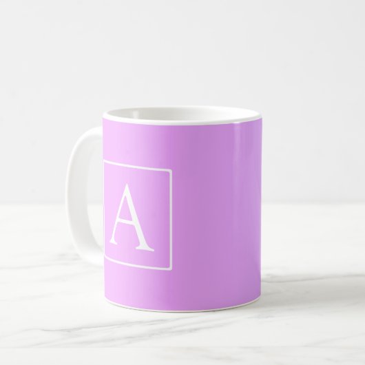 Mug Monogramme simple | Ombre subtil rose/violet (Devant gauche)